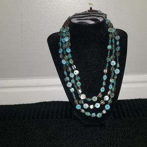 Blue and brown necklace